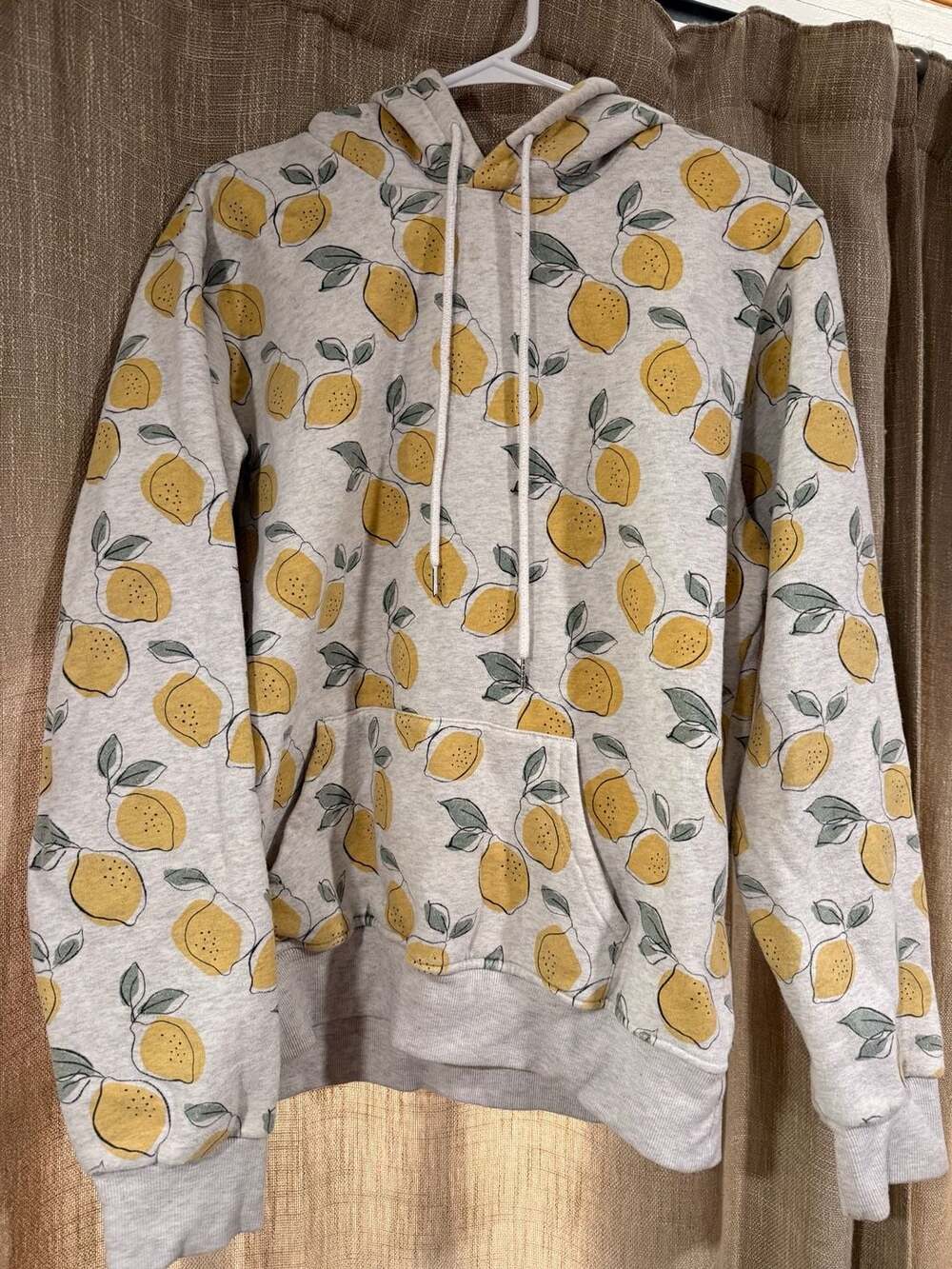 L.A. Soul Lemon Print Hooded Sweatshirt Grey